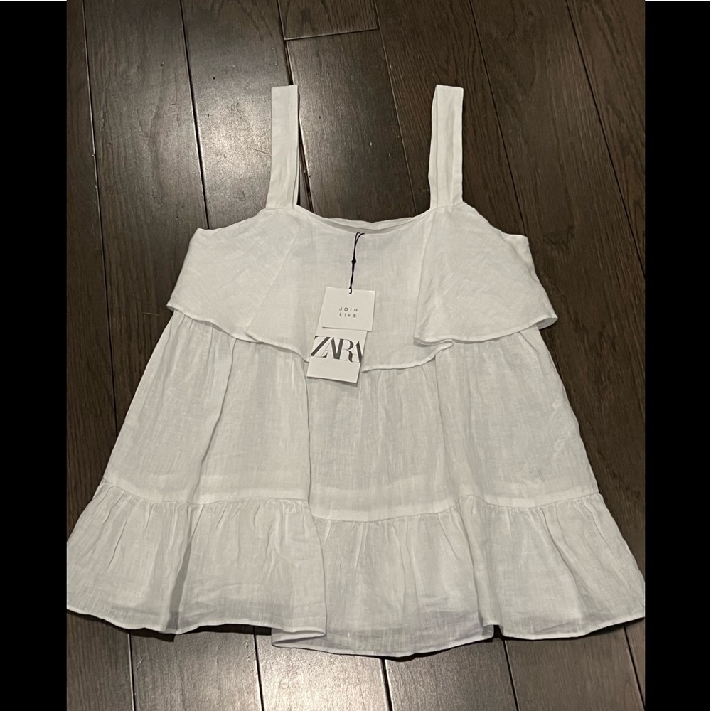 Zara linen babydoll tank